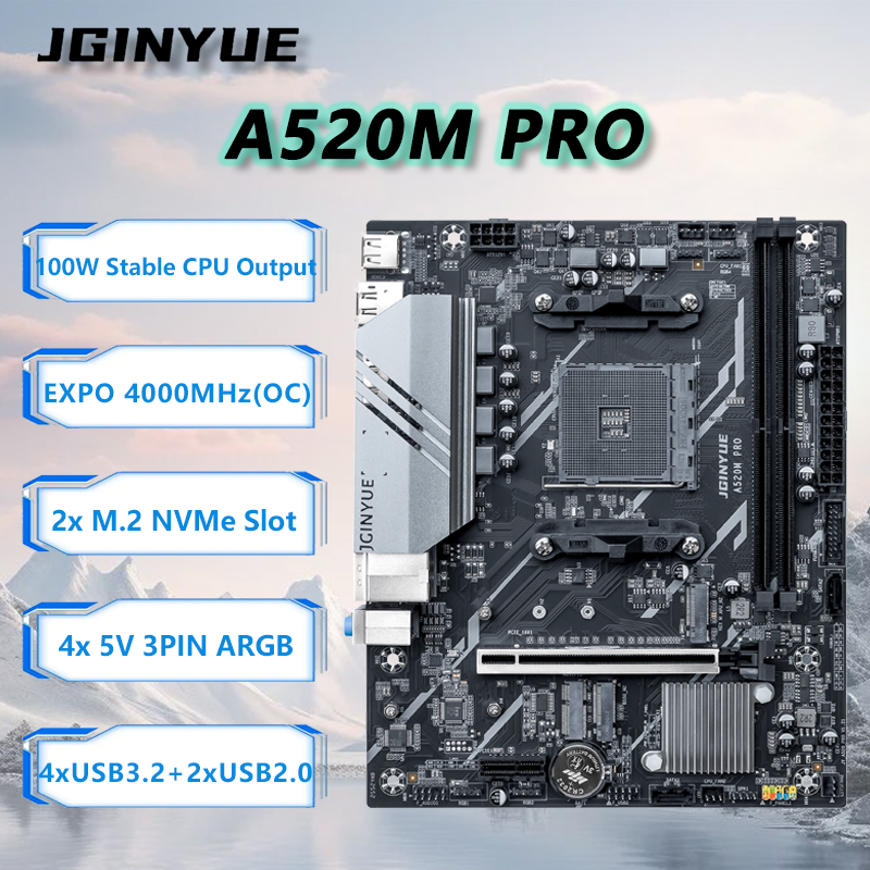 JGINYUE A520M PRO Motherboard  - Ddr4 3200Mhz 评论和价格