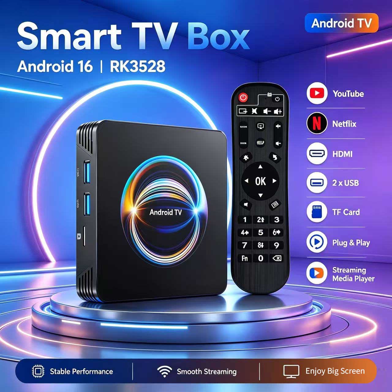 Android 16 X66 TV Box RK3528 Q - Ddr3 8Gb 评论和价格